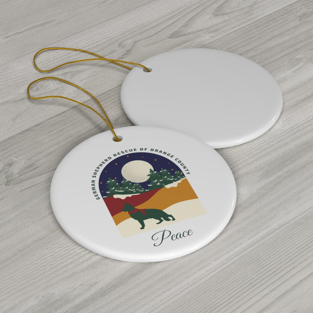 Peace Navy Sky Ceramic Ornament