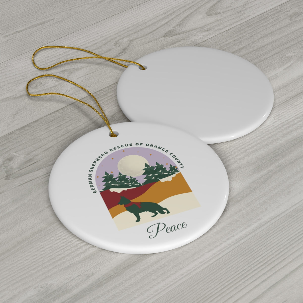 Peace Lavender Sky Ceramic Ornament