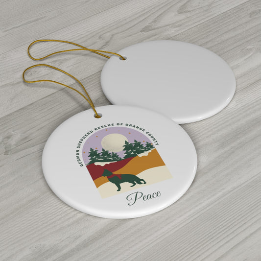 Peace Lavender Sky Ceramic Ornament
