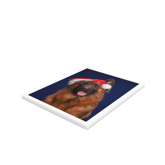 GSD Santa Hat Holiday Greeting Cards (8 pack)