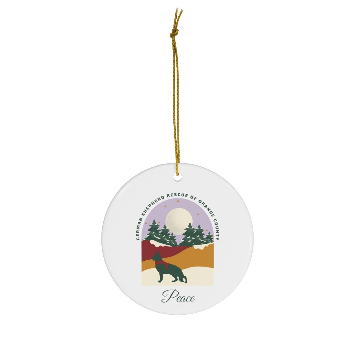 Peace Lavender Sky Ceramic Ornament