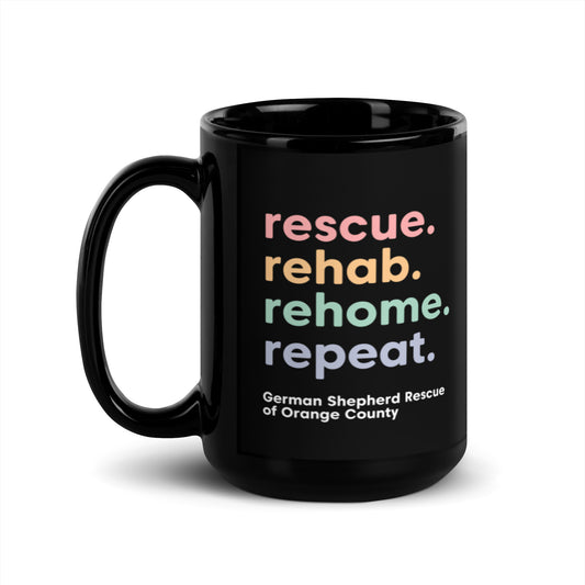 rescue rehab rehome repeat german shepherd rescue of orange county GSROC german shepherd merch german shepherd lover gifts dog rescue GSD pastel valentine mug