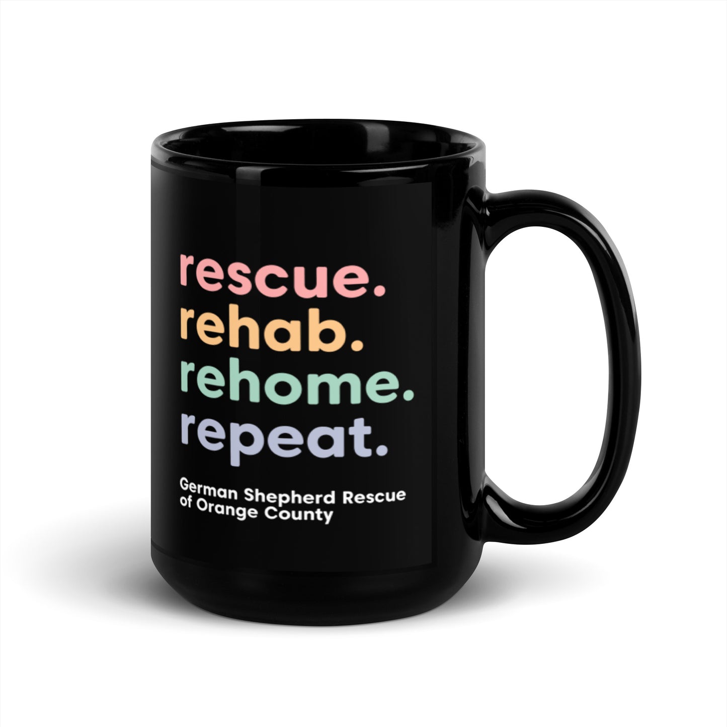 rescue rehab rehome repeat german shepherd rescue of orange county GSROC german shepherd merch german shepherd lover gifts dog rescue GSD pastel valentine mug