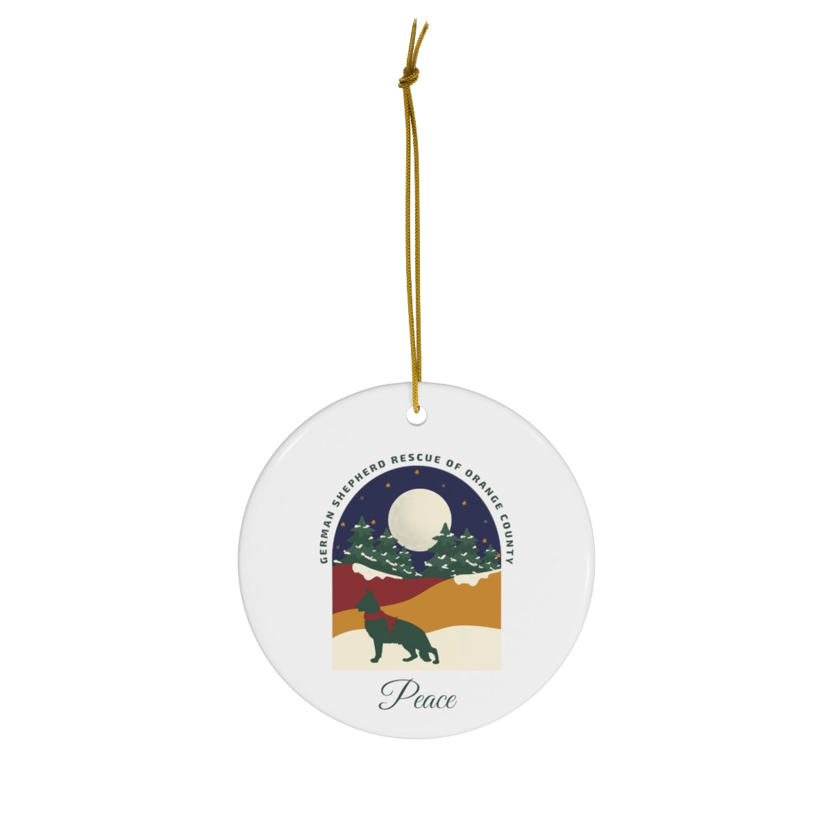 Peace Navy Sky Ceramic Ornament
