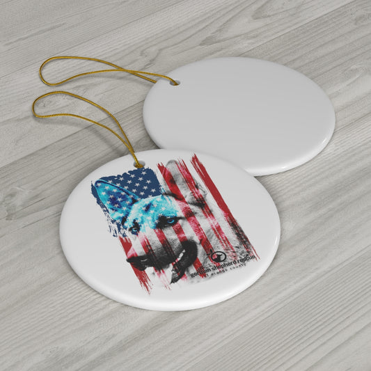 GSROC American Flag Ceramic Ornament