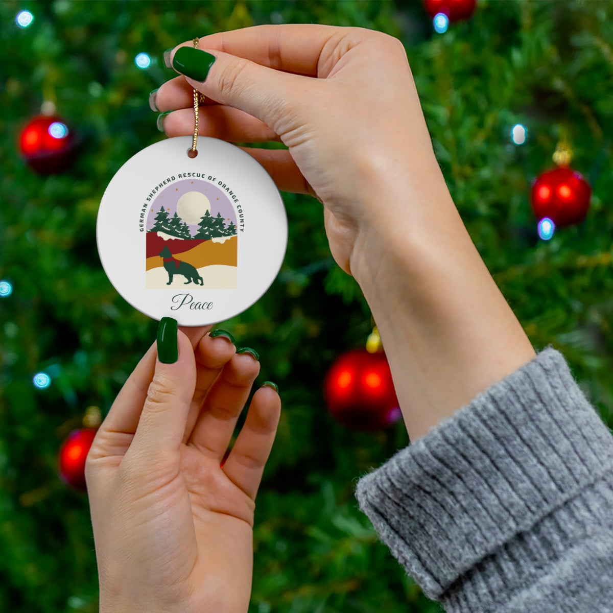 Peace Lavender Sky Ceramic Ornament