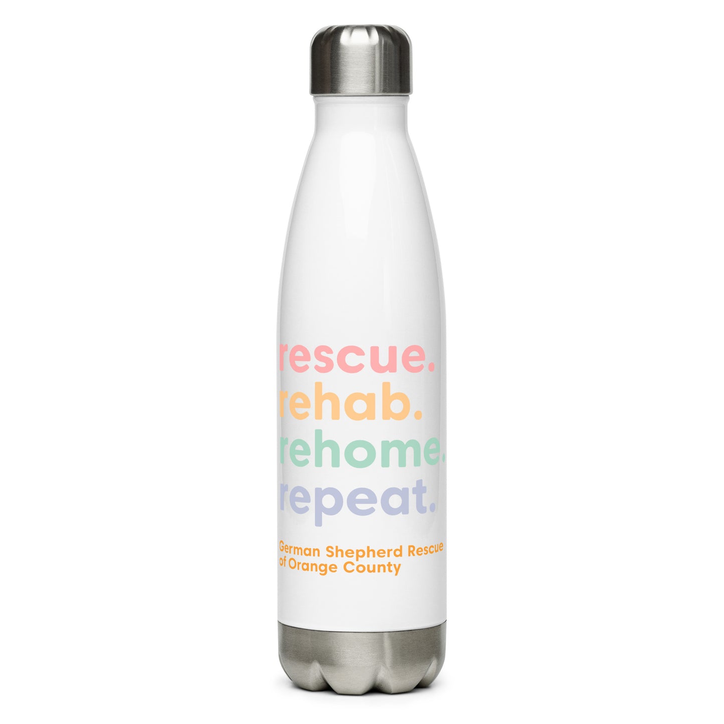 Pastel Rescue, Rehab, Rehome, Repeat Stainless Steel Water Bottle