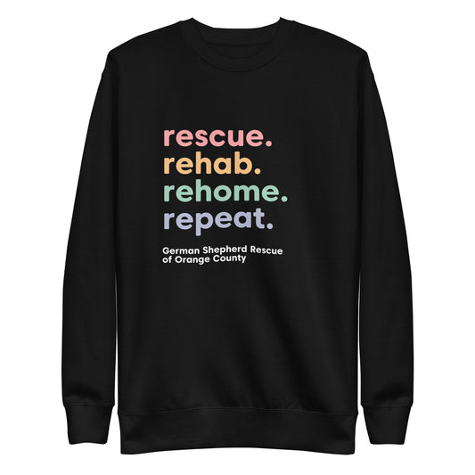 rescue rehab rehome repeat german shepherd rescue of orange county GSROC german shepherd merch german shepherd lover gifts dog rescue GSD pastel valentine sweatshirt hoodie