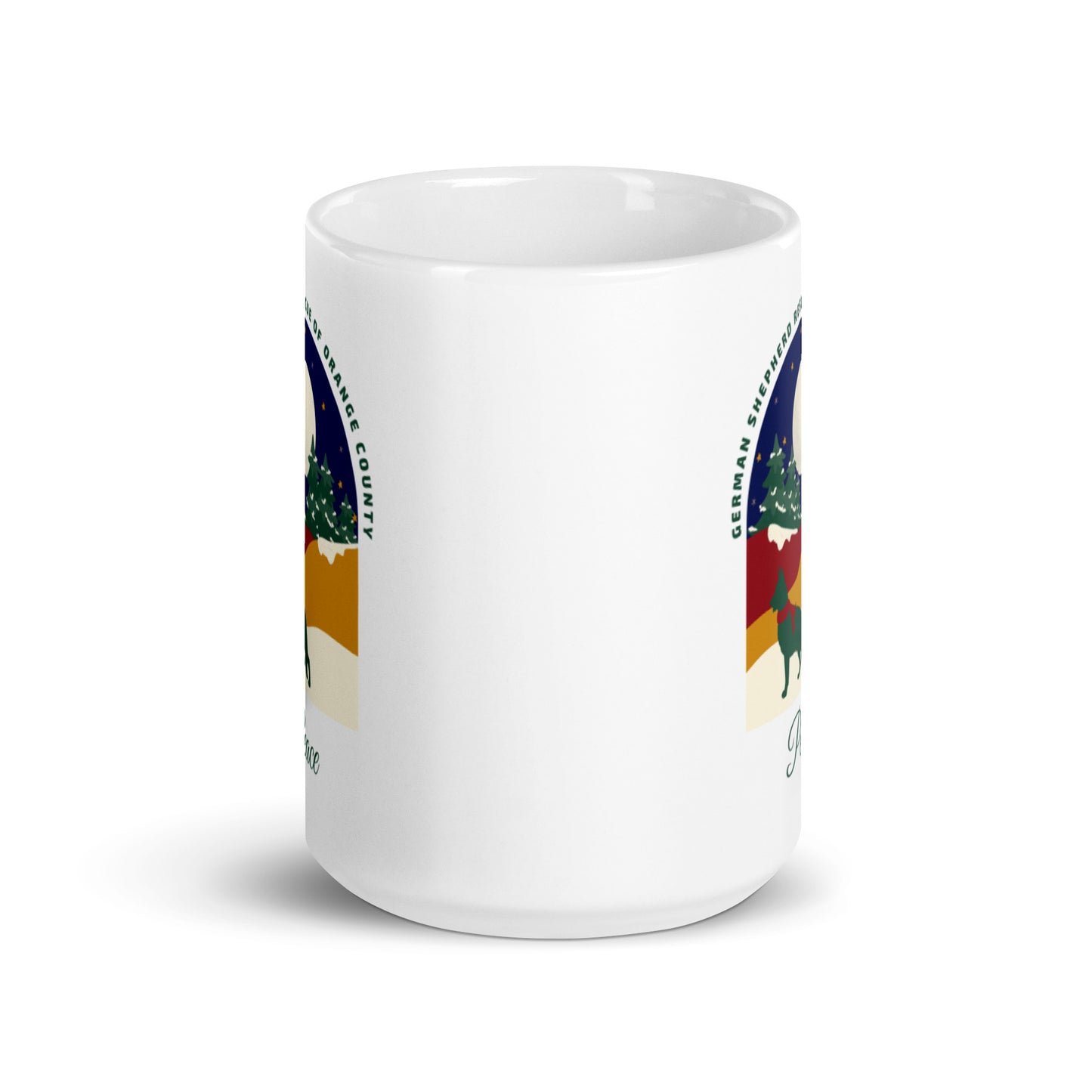 Peace Navy Sky White Glossy Mug