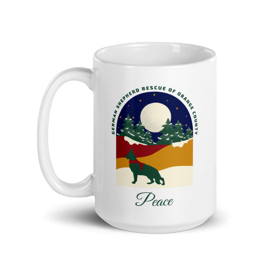 Peace Navy Sky White Glossy Mug