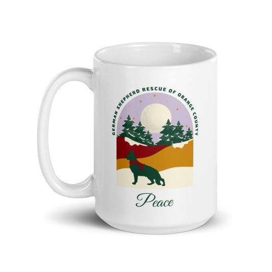 Peace Lavender Sky White Glossy Mug