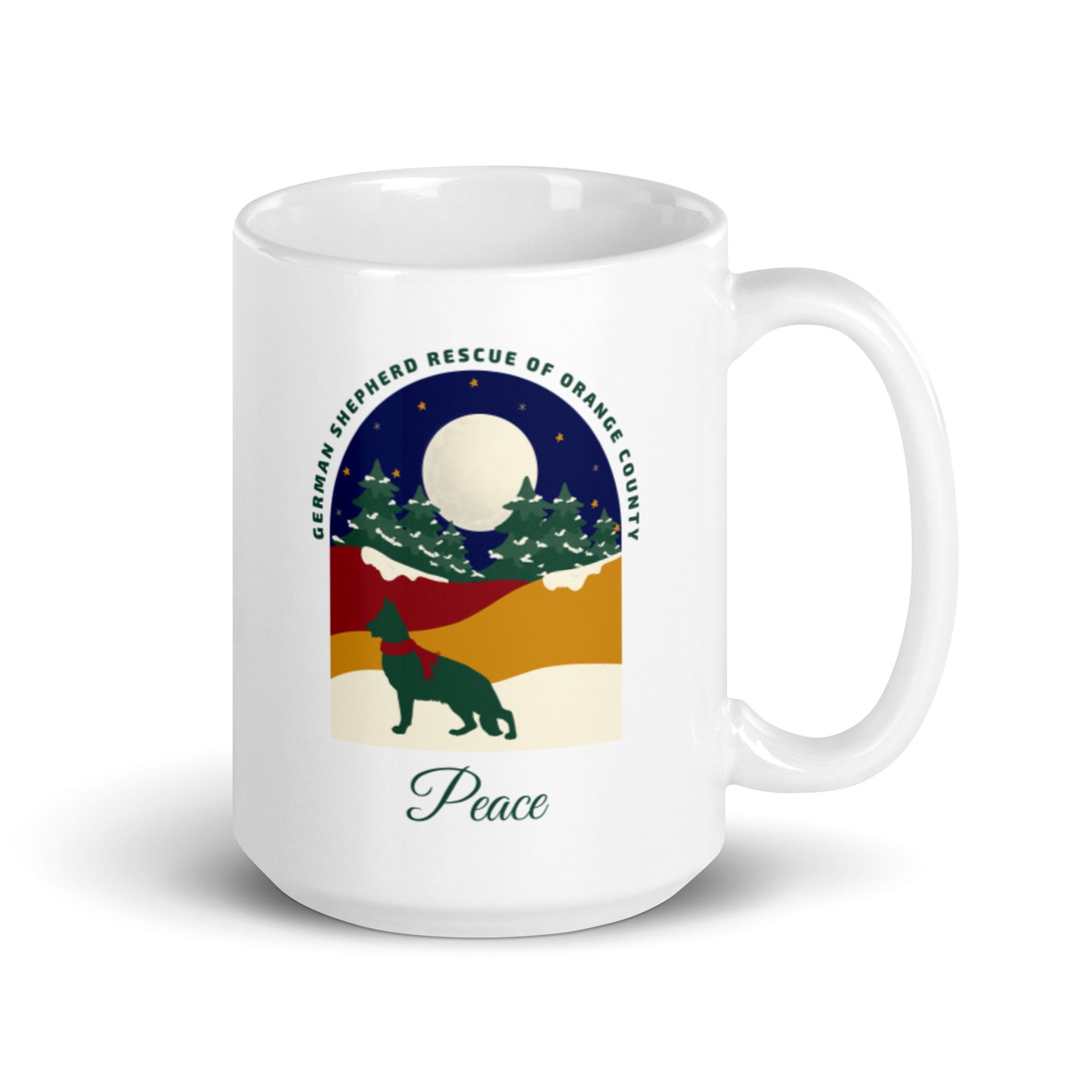 Peace Navy Sky White Glossy Mug