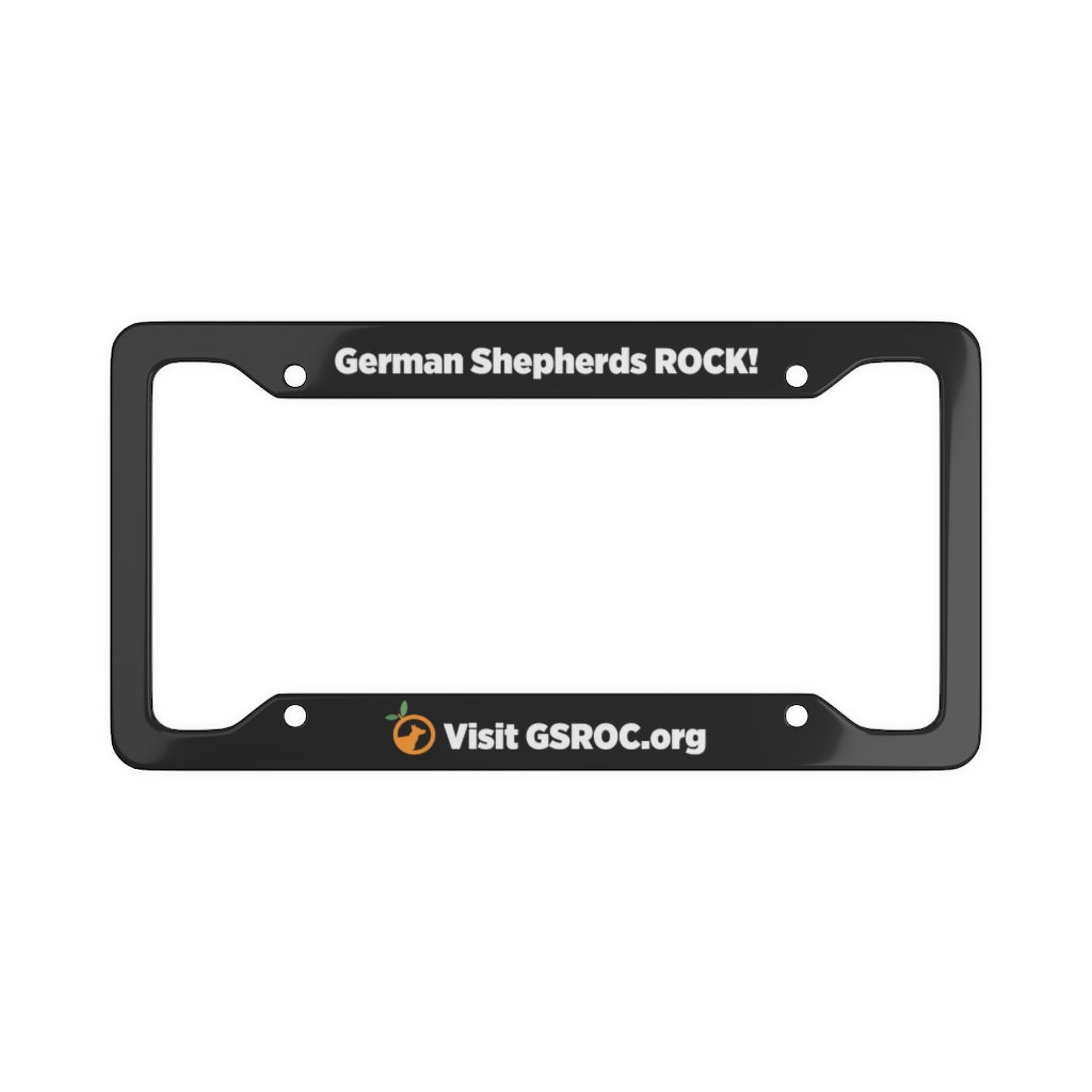 German Shepherds Rock License Plate Frame (Black)