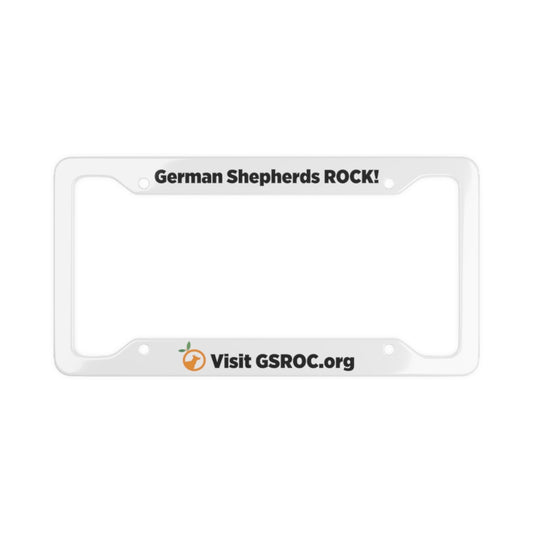 German Shepherds Rock License Plate Frame (White)