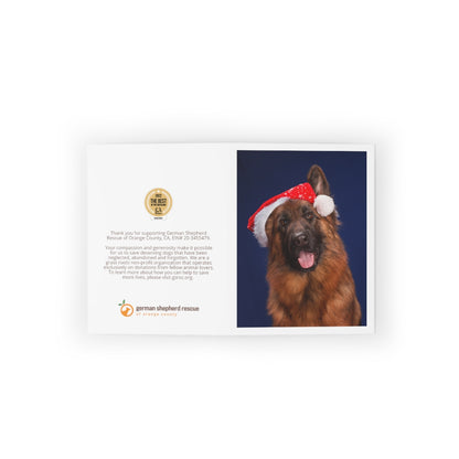 GSD Santa Hat Holiday Greeting Cards (8 pack)