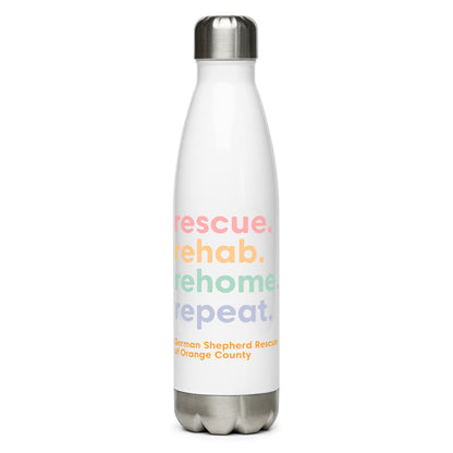 Pastel Rescue, Rehab, Rehome, Repeat Stainless Steel Water Bottle
