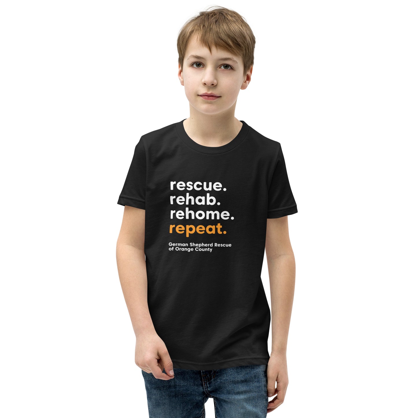 Orange Rescue, Rehab, Rehome, Repeat YOUTH Short Sleeve T-Shirt